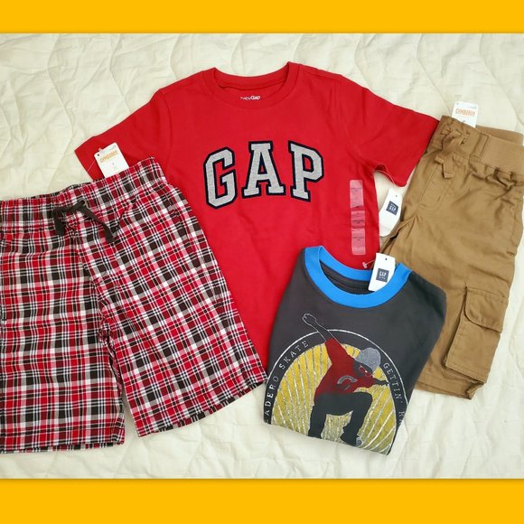 Nwt Gymboree Gap Bundle Boys 5 5T Summer Lot Outfit Shorts set Top Tee Shirt - Picture 5 of 16